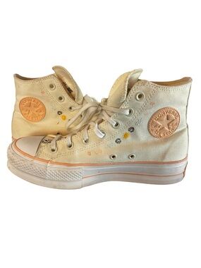 Converse Lift Platform Summer Florals Embroidered High Tops Women’s 8.5